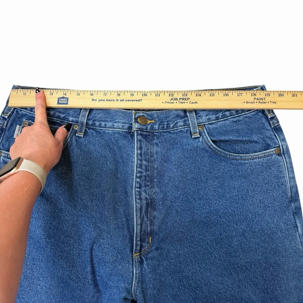 Carhartt Flannel Lined Relaxed Fit Denim Jeans Mens Sz 38X31.5 B172-DST Workwear